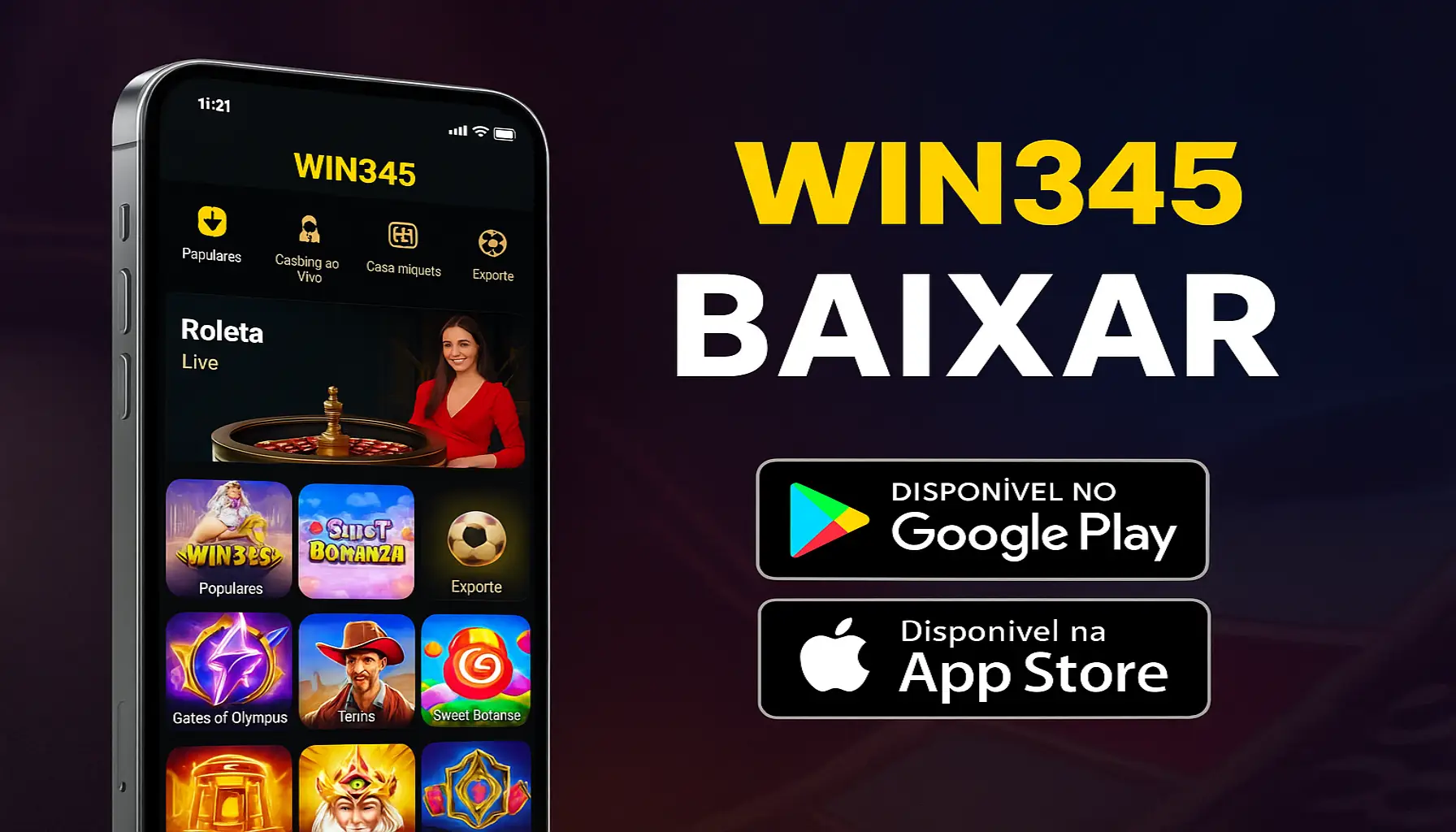 Baixar o WIN345 Cassino App