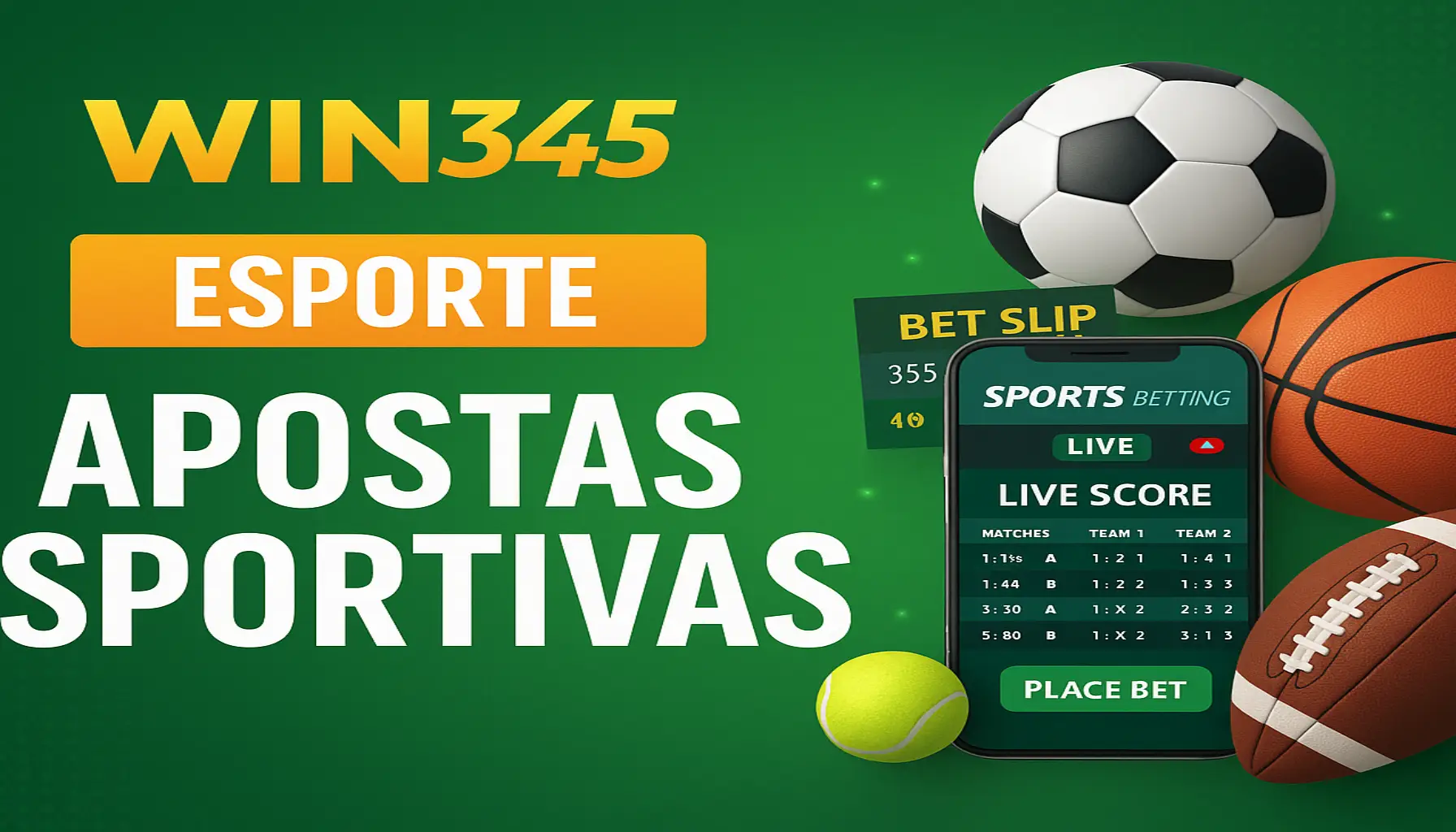 Aposte em apostas esportivas no cassino online WIN345